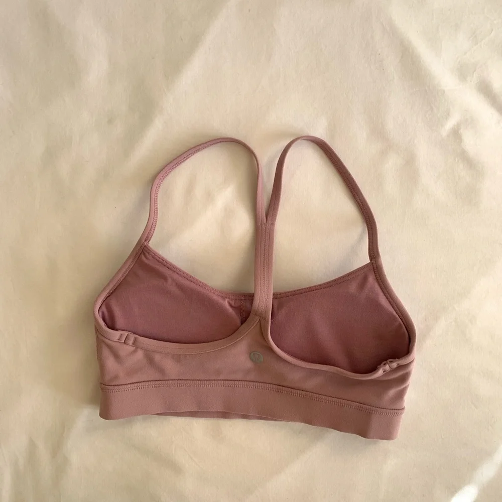 Lululemon Flow Y Bra Nulu Material With Racerback Mauve Pink Size 4 - Picture 6 of 9